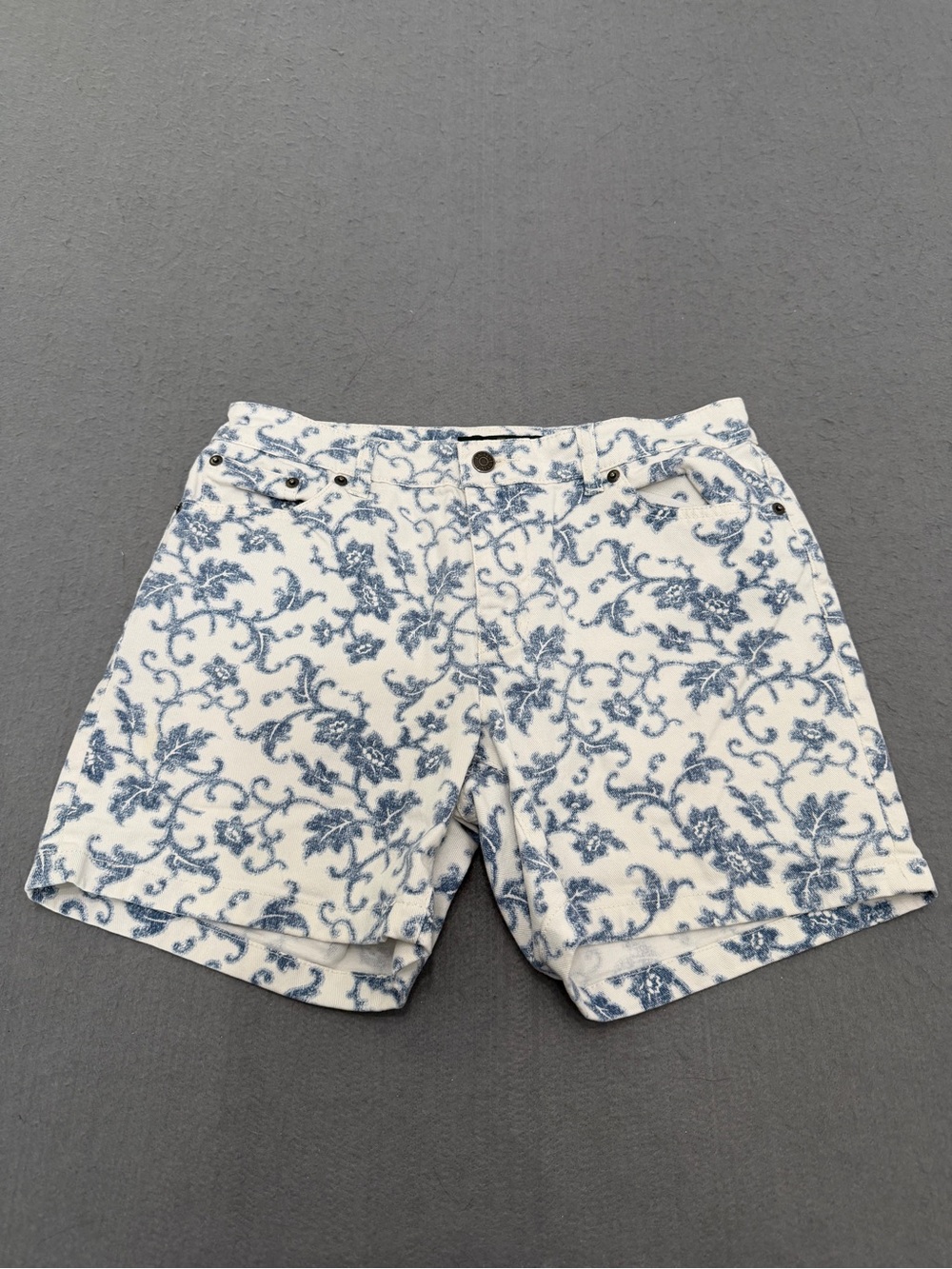 Ralph Lauren White Shorts with Blue Floral Motif